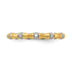 14k 3mm 1/5 carat Diamond Fancy Bamboo Band
