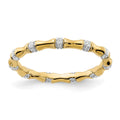 14k 3mm 1/5 carat Diamond Fancy Bamboo Band