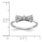 14k White Gold 1/15 carat Diamond Bow Ring