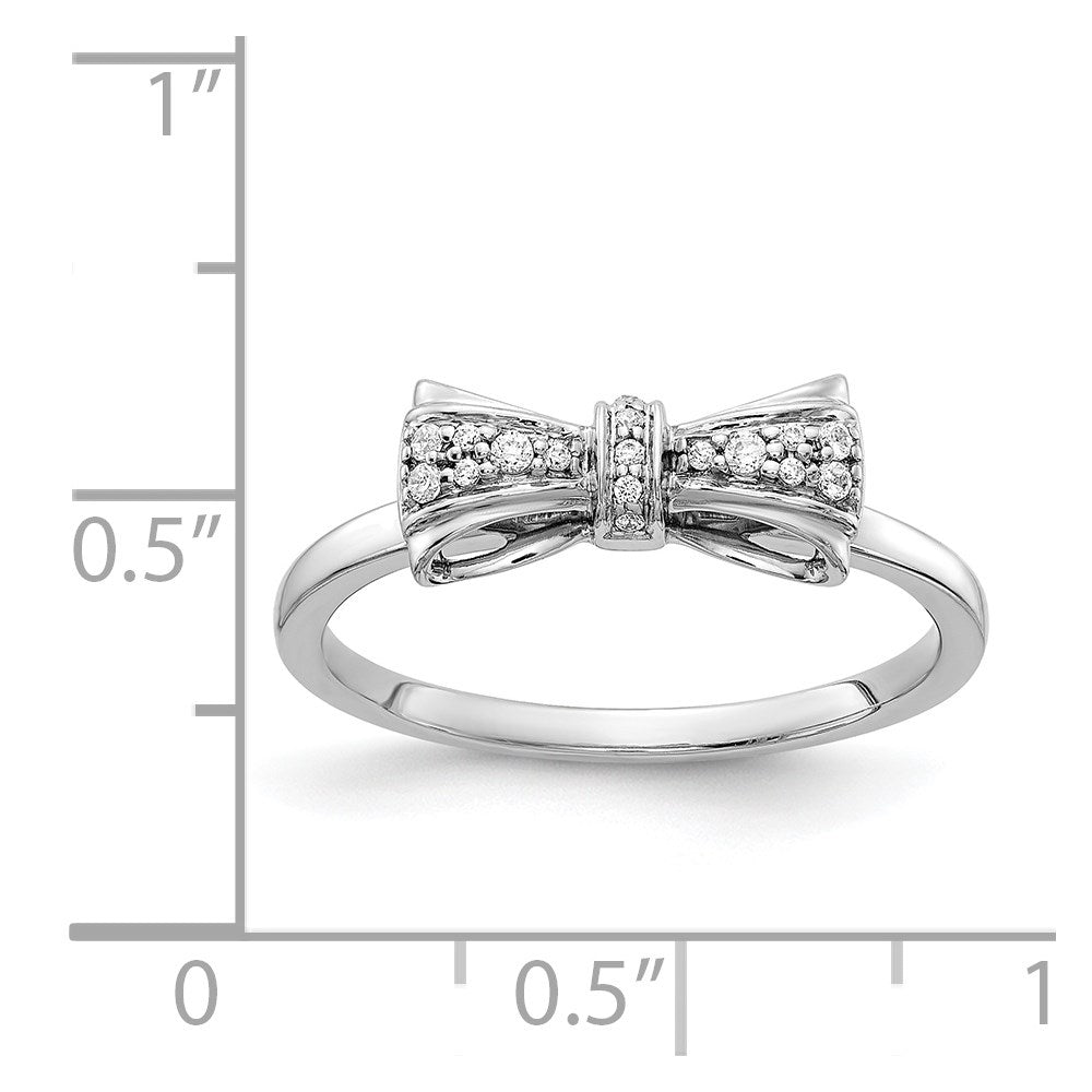 14k White Gold 1/15 carat Diamond Bow Ring
