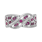 14k White Gold Diamond & Ruby Fancy Ring