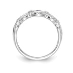 14k White Gold Graduated Channel-set Blue Sapphire and 1/5 carat Diamond Fancy Ring