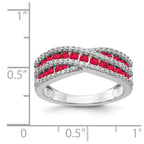 14k White Gold Ruby and 1/3 carat Diamond Fancy Ring