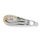 14k Two-tone 1/4 carat Diamond Fancy 3-Strand Ring
