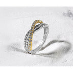 14k Two-tone 1/4 carat Diamond Fancy 3-Strand Ring