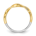14k Tri-color 1/6 carat Diamond Fancy Triple-Strand Twist Ring