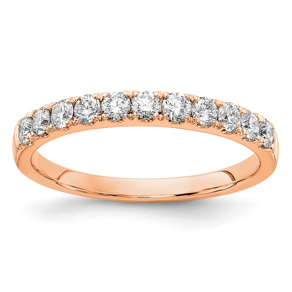 14k Rose Gold 1/2 carat Lab Grown Diamond VS/SI+ G+ Complete Wedding Band