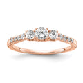 14kr TRUE ORIGIN Lab Grown Diamond VS+ F+ 1/2 ctw 3 Stone Plus Band