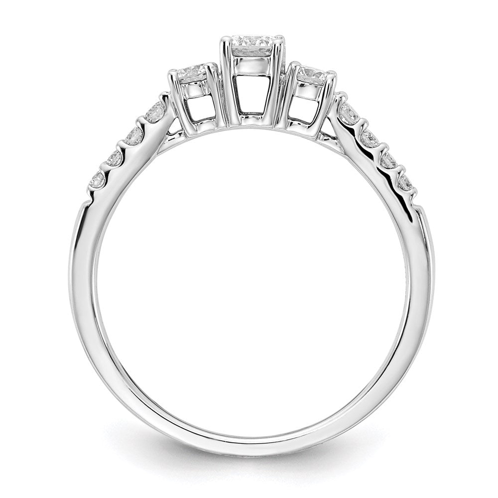 14kw True Origin Lab Grown Diamond VS/SI, D E F, 1/2 ctw 3 Stone Plus Complete Band