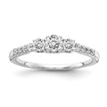 14kw True Origin Lab Grown Diamond VS/SI, D E F, 1/2 ctw 3 Stone Plus Complete Band