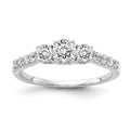 14kw True Origin Lab Grown Diamond VS/SI, D E F, 3/4 ctw Complete 3 Stone Plus Band