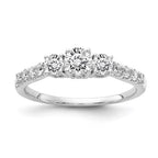 14kw True Origin Lab Grown Diamond VS/SI, D E F, 3/4 ctw Complete 3 Stone Plus Band