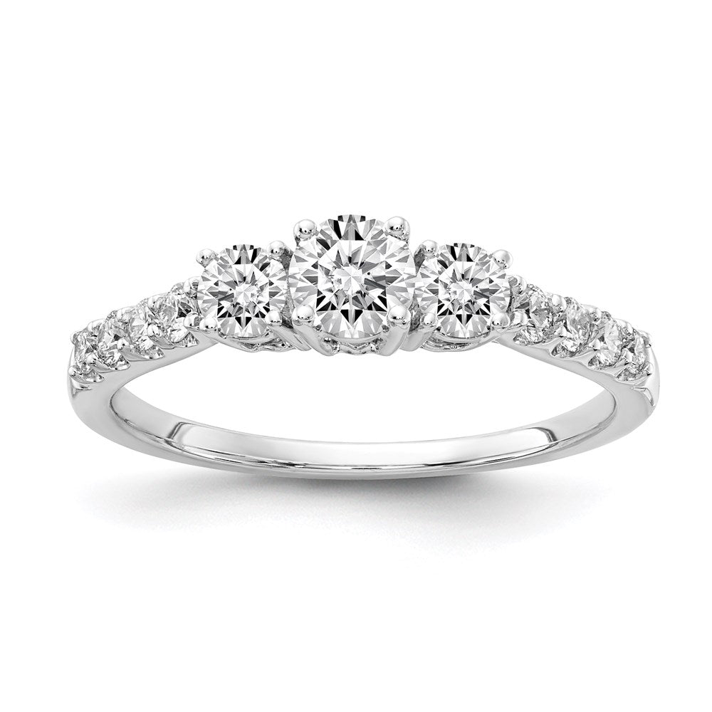 14kw True Origin Lab Grown Diamond VS/SI, D E F, 3/4 ctw Complete 3 Stone Plus Band