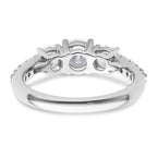 14k White Gold 1 1/2 carat Lab Grown Diamond VS+ F+ Round Complete Three Stone Engagement Ring