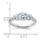 14k White Gold 1 1/2 carat Lab Grown Diamond VS+ F+ Round Complete Three Stone Engagement Ring