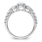 14kw Lab Grown Diamond VS+ F+ 2 ctw 3 Stone Plus Semi