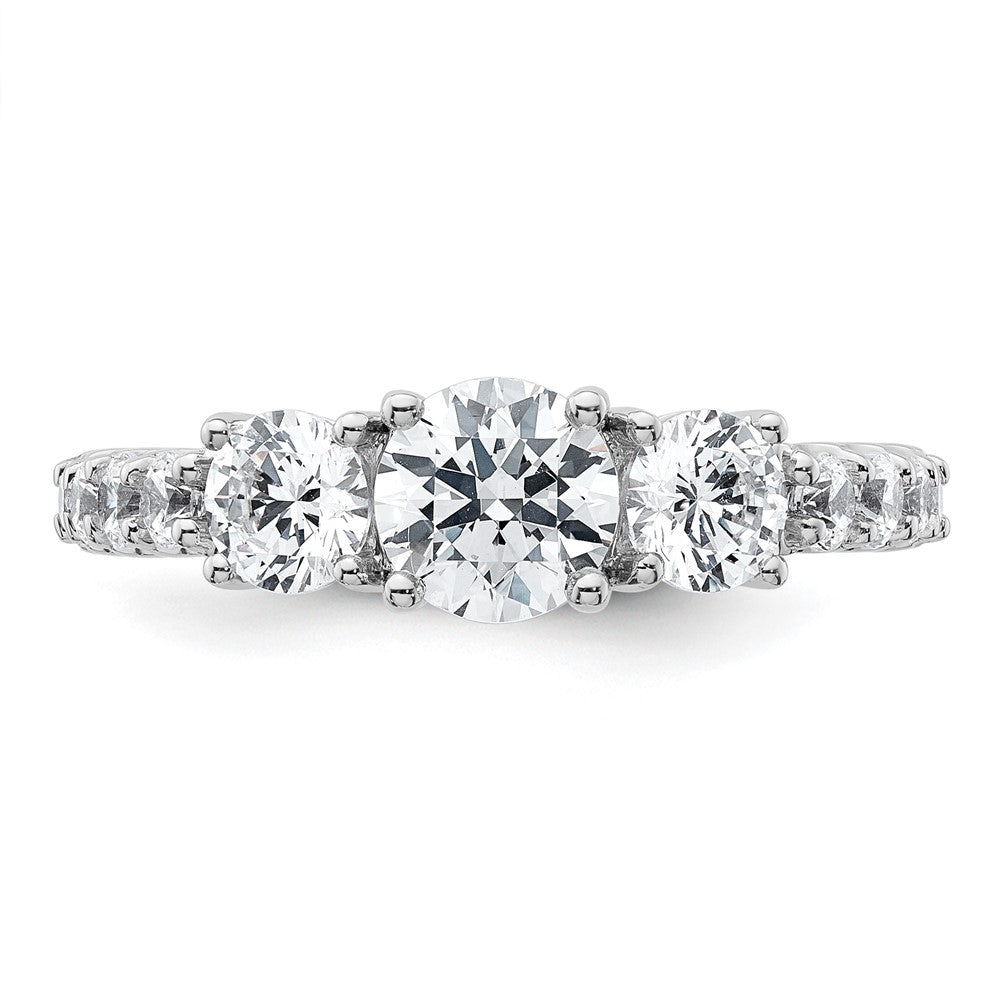 14kw Lab Grown Diamond VS+ F+ 2 ctw 3 Stone Plus Semi
