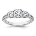 14kw Lab Grown Diamond VS+ F+ 2 ctw 3 Stone Plus Semi
