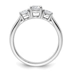 14k White Gold 1 carat Lab Grown Diamond VS+ F+ Three Stone Complete Engagement Ring