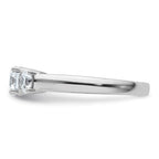 14k White Gold 1 carat Lab Grown Diamond VS+ F+ Three Stone Complete Engagement Ring
