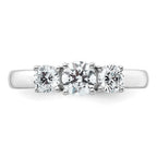 14k White Gold 1 carat Lab Grown Diamond VS+ F+ Three Stone Complete Engagement Ring