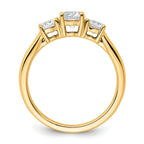14k 1 carat Lab Grown Diamond VS+ F+ Three Stone Complete Engagement Ring