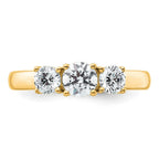 14k 1 carat Lab Grown Diamond VS+ F+ Three Stone Complete Engagement Ring
