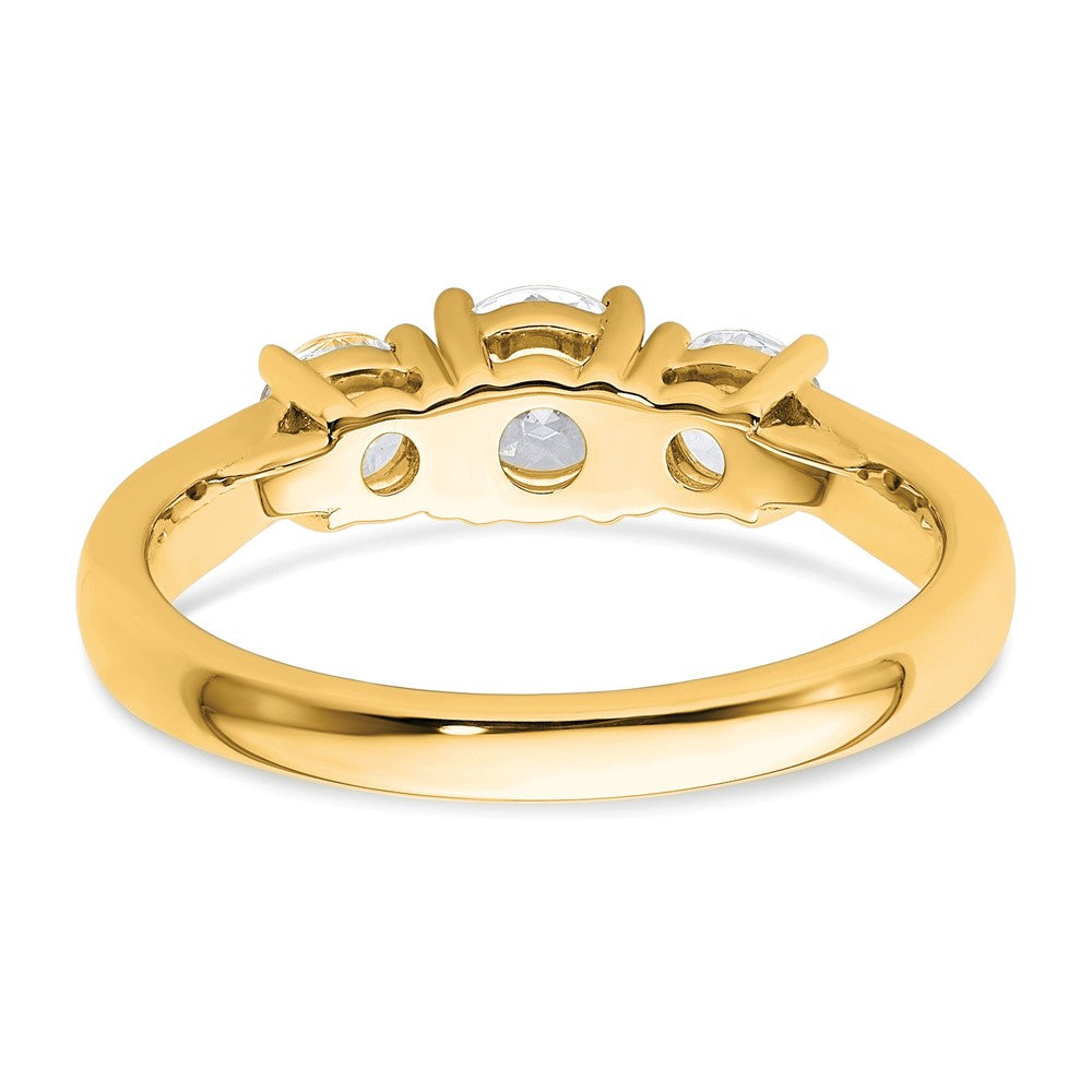 14k 1 carat Lab Grown Diamond VS+ F+ Three Stone Complete Engagement Ring