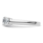 14k White Gold 1 1/2 carat Lab Grown Diamond VS+ F+ Three Stone Complete Engagement Ring