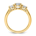 14k 1 1/2 carat Lab Grown Diamond VS+ F+ Three Stone Complete Engagement Ring