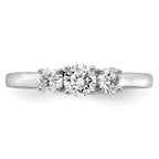 14k White Gold 3/4 carat Lab Grown Diamond VS/SI+ G+ Round Complete Three Stone Engagement Ring