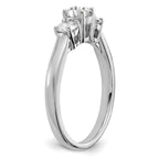 14k White Gold 3/4 carat Lab Grown Diamond VS/SI+ G+ Round Complete Three Stone Engagement Ring