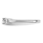 14k White Gold 3/8 carat carat Lab Grown Diamond VS/SI+ G+ 3/8 carat Center Round Three Stone Semi Mount Engagement Ring