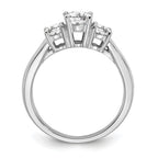14k White Gold 1 carat Lab Grown Diamond VS/SI+ G+ Round Complete Three Stone Engagement Ring