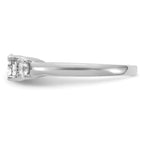 14k White Gold 1 1/2 carat Lab Grown Diamond VS/SI+ G+ Round Complete Three Stone Engagement Ring