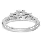 14k White Gold 1 1/2 carat Lab Grown Diamond VS/SI+ G+ Round Complete Three Stone Engagement Ring