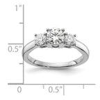 14k White Gold 1 carat Lab Grown Diamond VS/SI+ G+ Round Complete Three Stone Engagement Ring