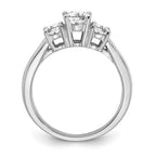 14k White Gold 1/2 carat Lab Grown Diamond VS/SI+ G+ 1/2 carat Center Round Three Stone Semi Mount Engagement Ring