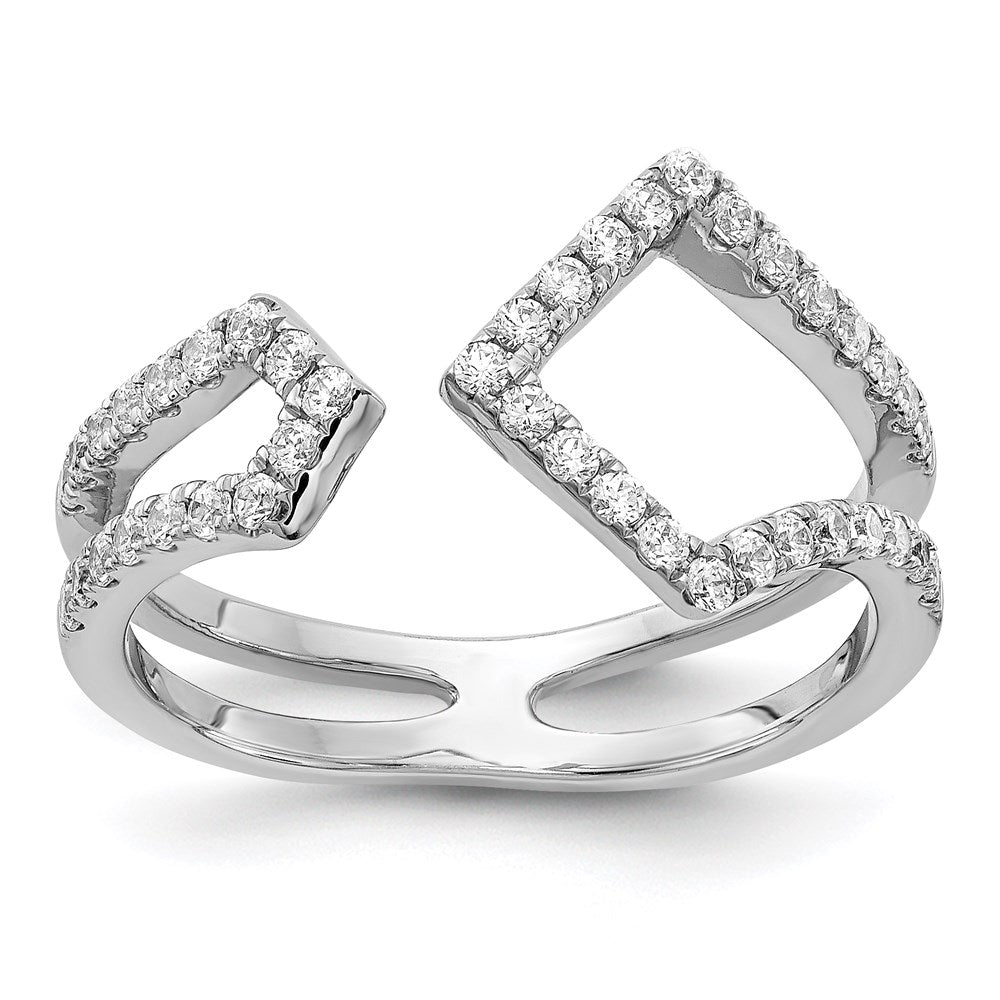 14k White Gold 3/8 carat Lab Grown Diamond VS/SI+ G+ Complete Fashion Ring