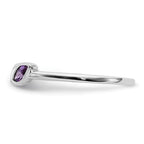 14k White Gold 5x3mm Marquise Amethyst and Citrine 2-Stone Ring