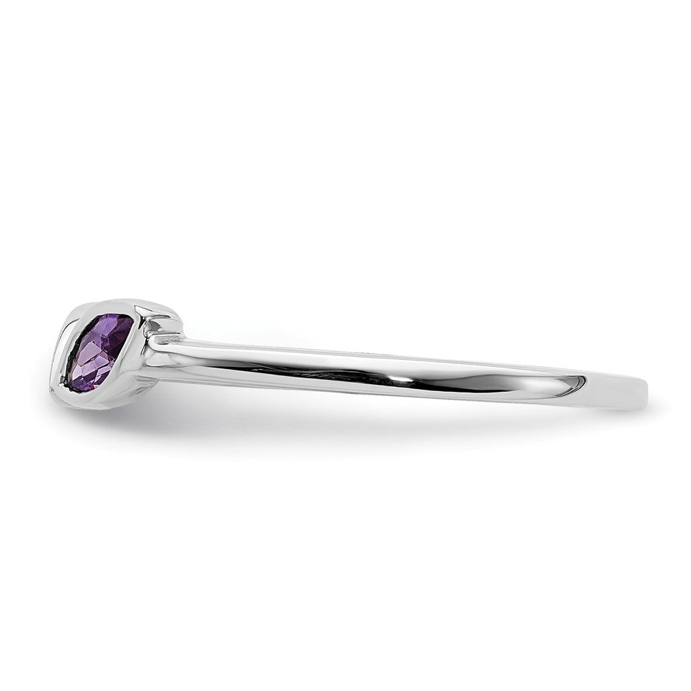 14k White Gold 5x3mm Marquise Amethyst and Citrine 2-Stone Ring