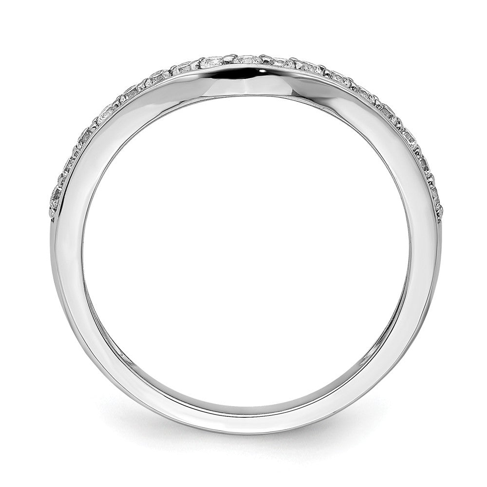 14k White Gold 3mm 1/3 carat Diamond Curved Ring Guard