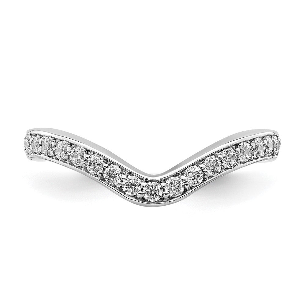 14k White Gold 3mm 1/3 carat Diamond Curved Ring Guard