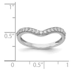 14k White Gold 3mm 1/3 carat Diamond Curved Ring Guard