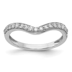 14k White Gold 3mm 1/3 carat Diamond Curved Ring Guard