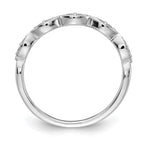 14k White Gold 3mm 1/6 carat Diamond Fancy Band