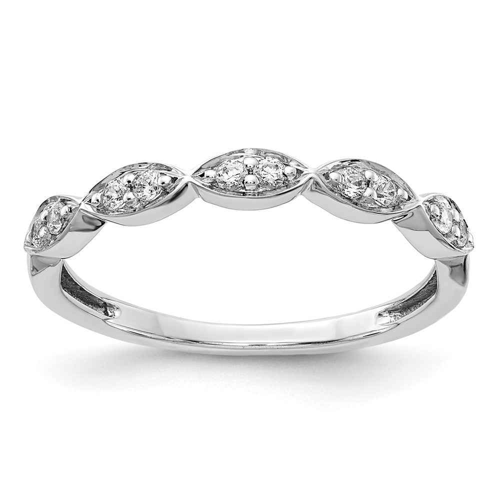 14k White Gold 3mm 1/6 carat Diamond Fancy Band