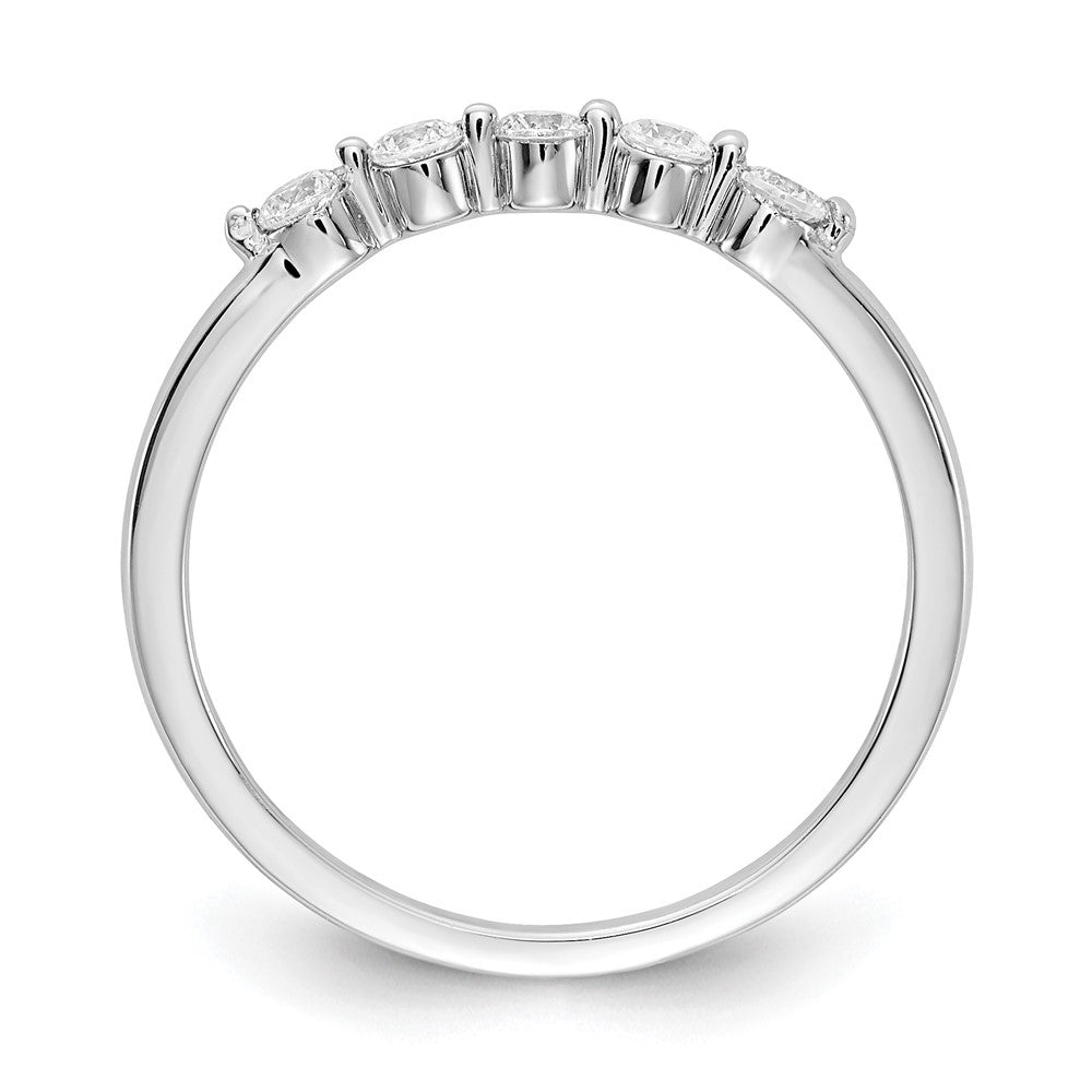14k White Gold 3mm 5-stone 1/4 carat Diamond Band