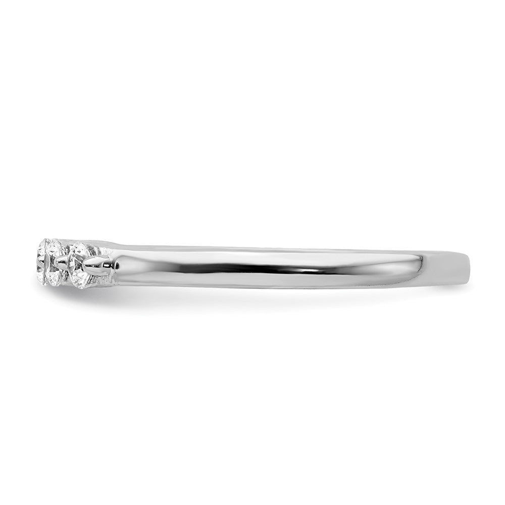 14k White Gold 3mm 5-stone 1/4 carat Diamond Band