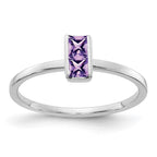 14k White Gold Two 3mm Princess-cut Amethyst Ring